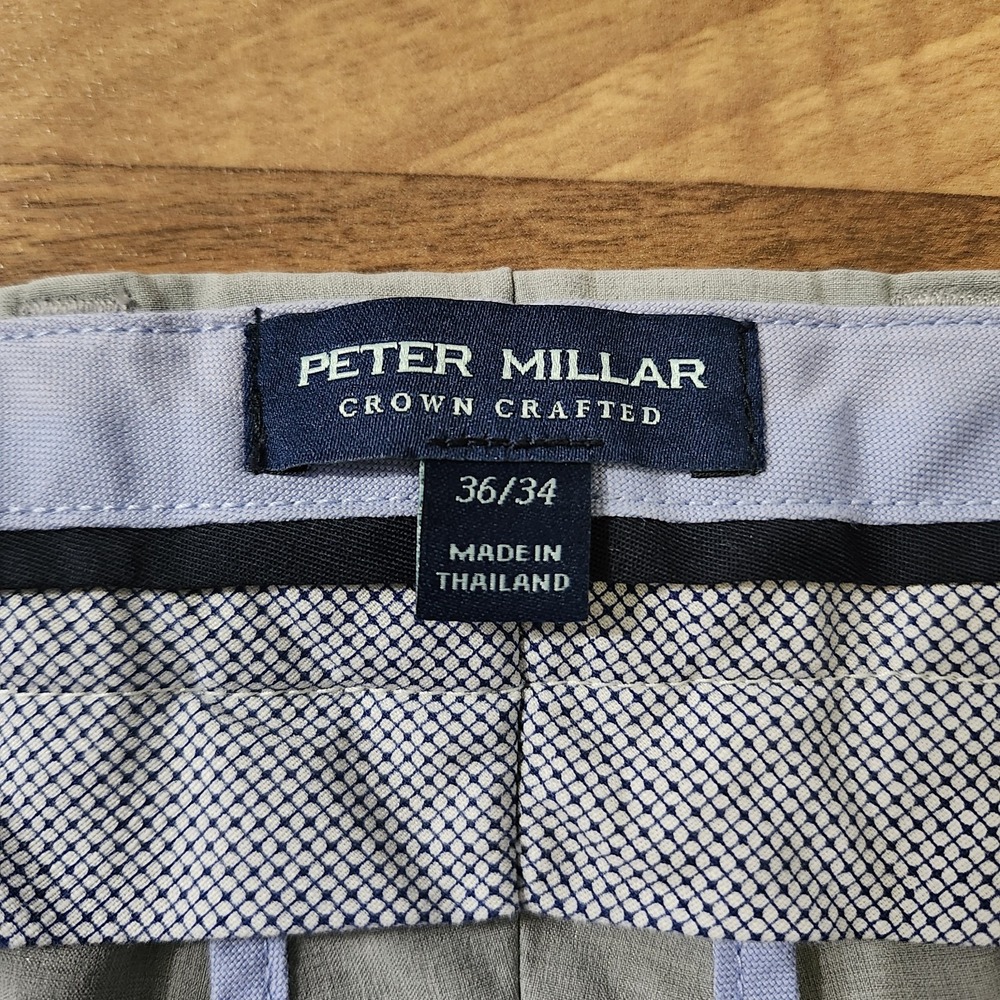 Peter Millar Crown Crafted Surge Performance Trouser Pants Gale Grey 36×34 Euc - Picture 11 of 16